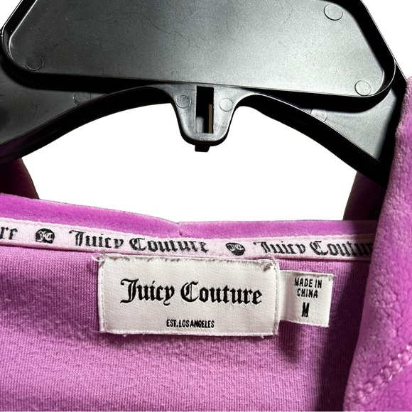 Juicy Couture Velour Tracksuit Hoodie Purple Lavender Size Medium Y2K - Picture 4 of 9